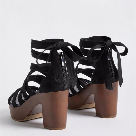 Torrid Ankle Wrap Wood Block Heel (WW) - Picture 9 of 12